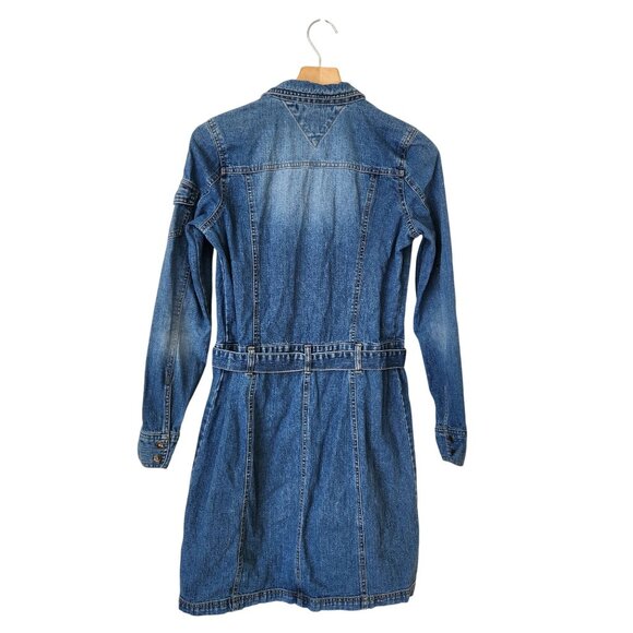 Tommy Jeans Hilfiger Denim Shirt Dress Retro 90's Y2K Business Casual Preppy - Picture 2 of 8